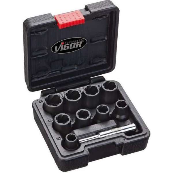 Bitset met spiraalgroef 10-dlg. 10-19mm Vigor Bitset met spiraalgroef 10-dlg. 10-19mm Vigor