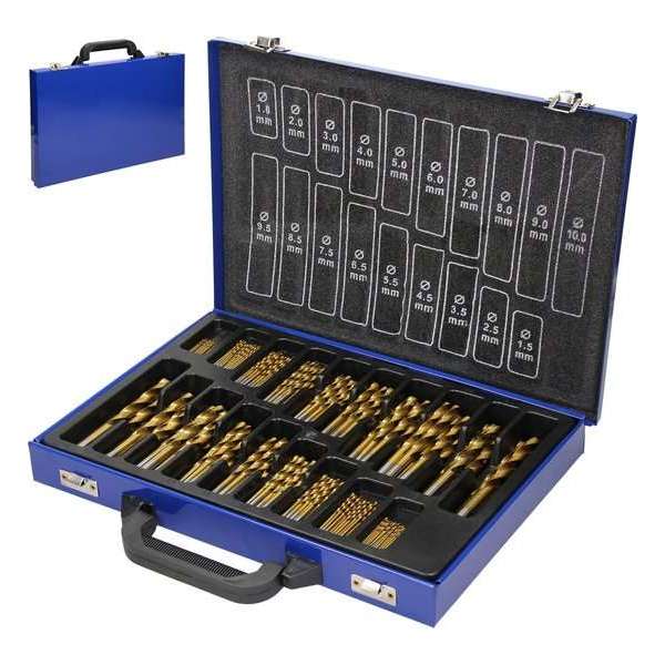 Bitset, 230-delig, incl. blauwe metalen gereedschapskist Bitset, 230-delig, incl. blauwe metalen gereedschapskist