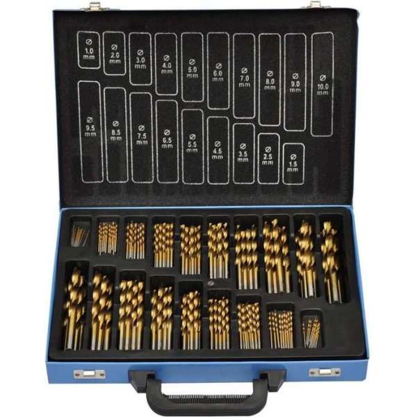 vidaXL - Boorset HSS titanium spiraal boorset 170-delig 140170 vidaXL - Boorset HSS titanium spiraal boorset 170-delig 140170