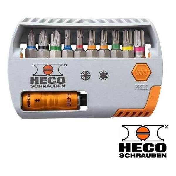 HECO Bitbox selector Pozidrive en TORX Bitjes 11 delig HECO Bitbox selector Pozidrive en TORX Bitjes 11 delig