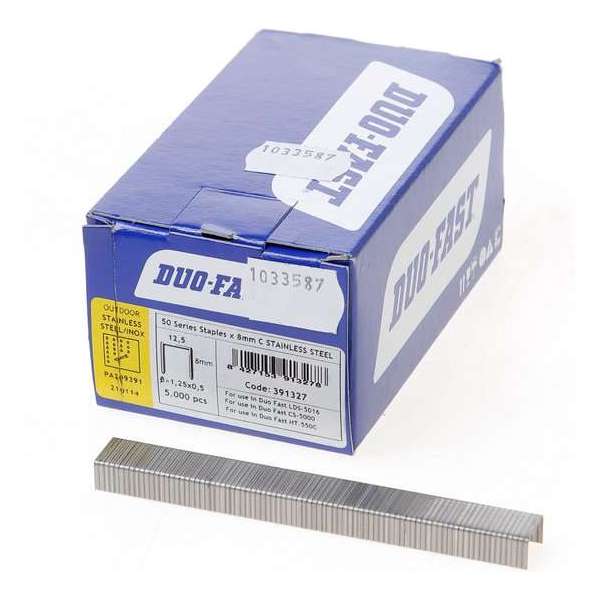 Duofast niet 50-serie 8mm beitelpunt inox A2 (5000st) Duofast niet 50-serie 8mm beitelpunt inox A2 (5000st)
