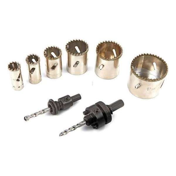 HBM 11 Delige Professionele Diamant Gatenzaag set 19 - 57 mm HBM 11 Delige Professionele Diamant Gatenzaag set 19 - 57 mm