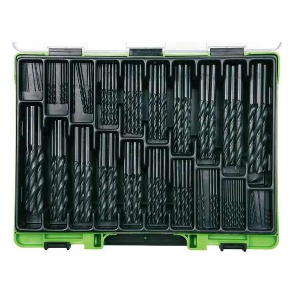 Reca Viso-Koffer assortiment spiraalboren 1-10,5 mm DIN338 HSS rolgewalst Reca Viso-Koffer assortiment spiraalboren 1-10,5 mm DIN338 HSS rolgewalst
