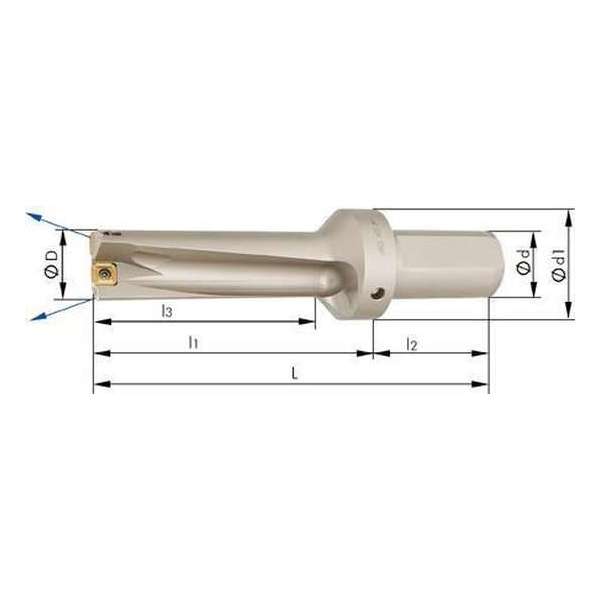 Volboor voor WP met IKmet inwendige koeling 3xD 192x224mm Volboor voor WP met IKmet inwendige koeling 3xD 192x224mm