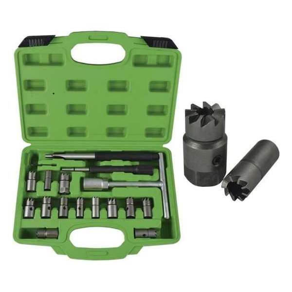 JBM Tools | Set van diesel verstuiver zitting reiniger. 17-delig JBM Tools | Set van diesel verstuiver zitting reiniger. 17-delig