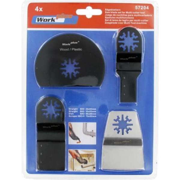 Work plus Multitool bladenset 4 delig Work plus Multitool bladenset 4 delig