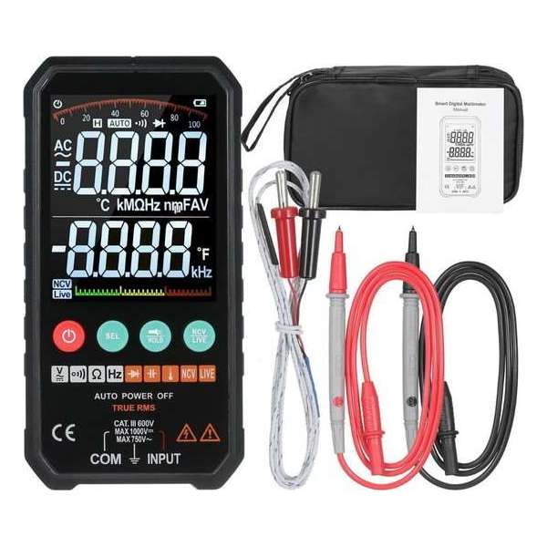 Dakta® Multimeter | Temperatuur meten | Slimme meter | AC/DC spanning | Frequentie meter | LCD scherm | Digitale meter Dakta® Multimeter | Temperatuur meten | Slimme meter | AC/DC spanning | Frequentie meter | LCD scherm | Digitale meter
