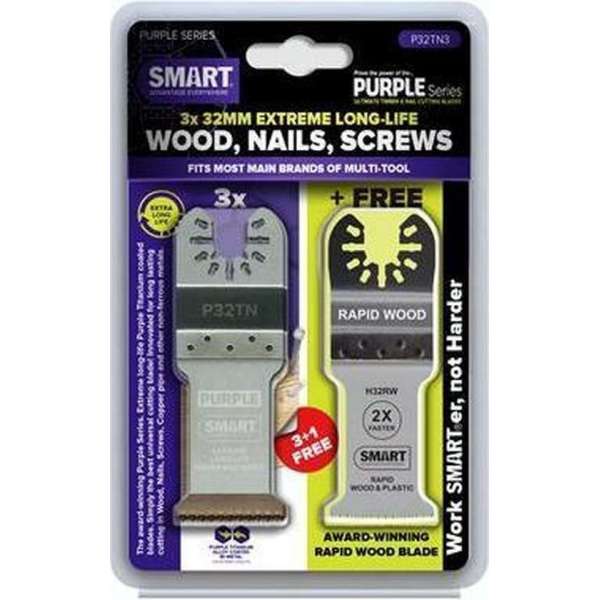 SMART blades UN PUR 32x52mm BiM Titaan blad 3+1st SMART blades UN PUR 32x52mm BiM Titaan blad 3+1st