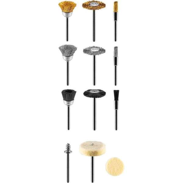 Hand Slijpmachine Accessoires, Set Borstels en Vilt Polijstschijven 15 Delig Hand Slijpmachine Accessoires, Set Borstels en Vilt Polijstschijven 15 Delig