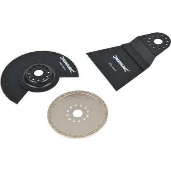 Silverline Multitool Accessoire Set - 64, 68 en 88 mm. - 3 Delig