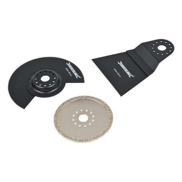 Silverline Multitool Accessoire Set - 64, 68 en 88 mm. - 3 Delig Silverline Multitool Accessoire Set - 64, 68 en 88 mm. - 3 Delig