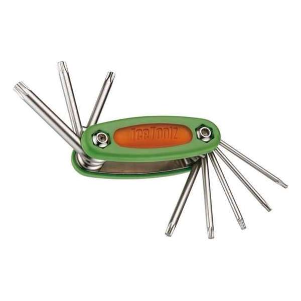 Icetoolz Multitool Star-8 Rvs 8 Cm Groen/zilver Icetoolz Multitool Star-8 Rvs 8 Cm Groen/zilver