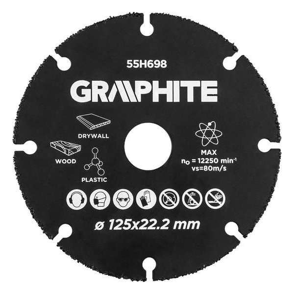 Graphite Carbide Multi Slijpschijf voor hout, kunststof, gips, ect. 125mm Graphite Carbide Multi Slijpschijf voor hout, kunststof, gips, ect. 125mm