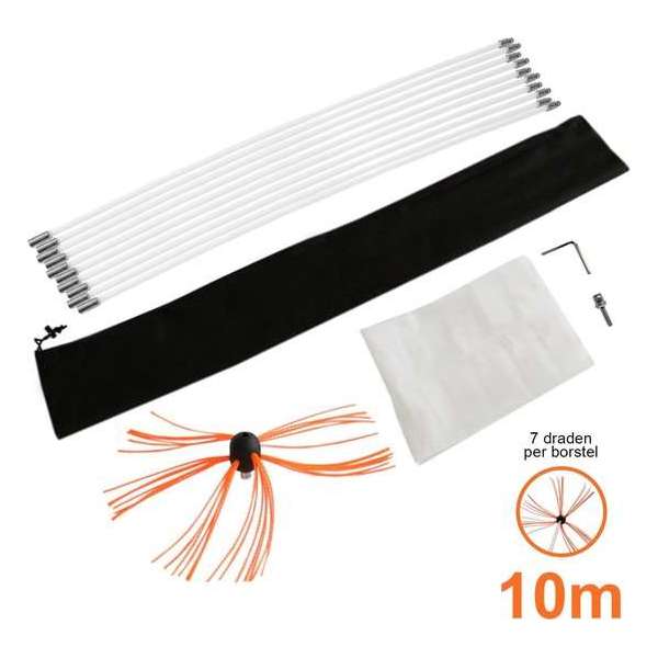 Maxblast Nylon elektrische schoorsteen borstel - 10 meter Maxblast Nylon elektrische schoorsteen borstel - 10 meter