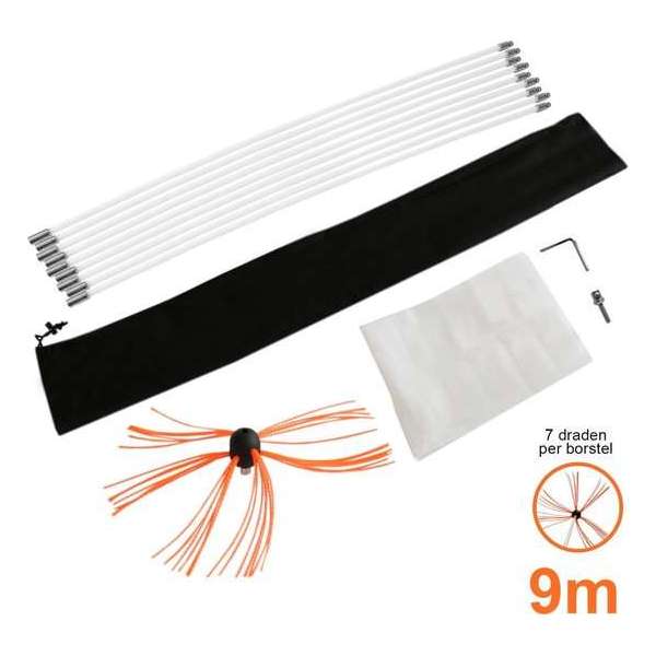 Maxblast Nylon elektrische schoorsteen borstel - 9 meter Maxblast Nylon elektrische schoorsteen borstel - 9 meter