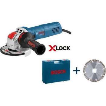 Bosch GWX 9-125 S X-LOCK Haakse slijper in koffer - 900W - 125mm - variabel