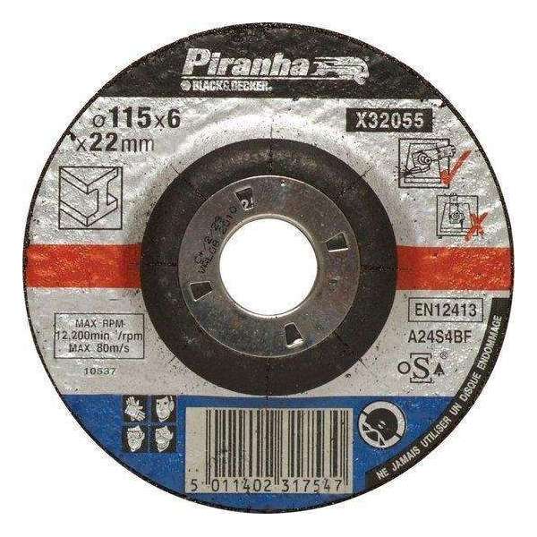 Piranha Afbraamschijf metaal, verzonken middelpunt, 6 mm. x 125mm X32055 Piranha Afbraamschijf metaal, verzonken middelpunt, 6 mm. x 125mm X32055