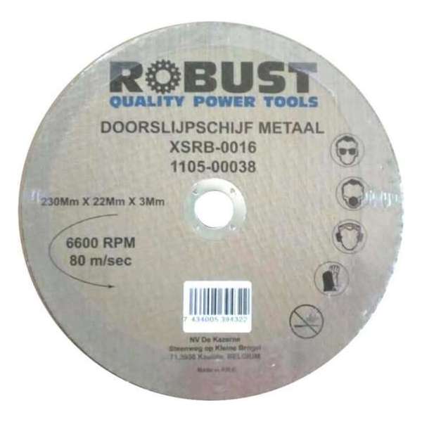 Doorslijpschijf Metaal Robust XSRB-0020 230Mm X 22Mm X 3Mm Set 5 Stuks Doorslijpschijf Metaal Robust XSRB-0020 230Mm X 22Mm X 3Mm Set 5 Stuks
