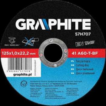 GRAPHITE doorslijpschijf 125x22x1,0mm metaal 41 a60-t-bf
