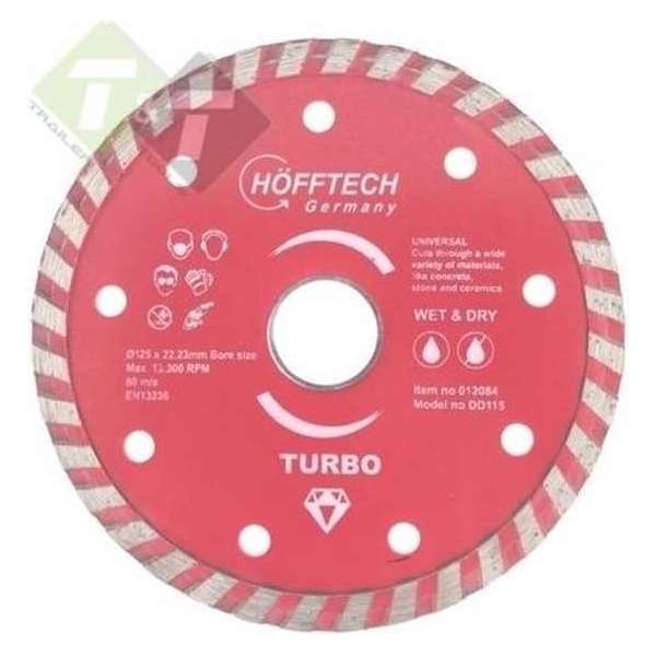 Diamantschijf, 125mm x 22.23mm, Slijpschijf, Hofftech Diamantschijf, 125mm x 22.23mm, Slijpschijf, Hofftech