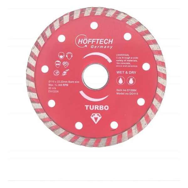 Höftech Diamantschijf Ø115 mm - Nat Droog Höftech Diamantschijf Ø115 mm - Nat Droog