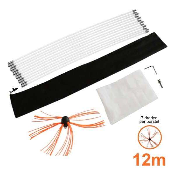 Maxblast Nylon elektrische schoorsteen borstel - 12 meter Maxblast Nylon elektrische schoorsteen borstel - 12 meter