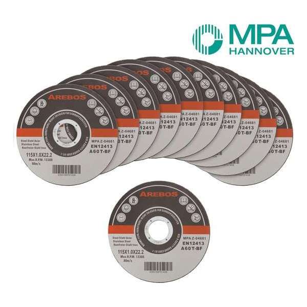 AREBOS 100x Slijpschijven Flexschijven Inox roestvrij staal metaal Metall Ø115 mm x 1mm AREBOS 100x Slijpschijven Flexschijven Inox roestvrij staal metaal Metall Ø115 mm x 1mm