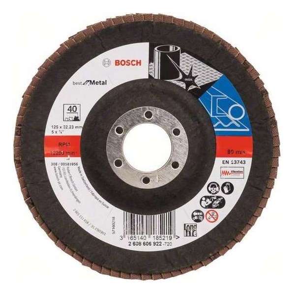 Bosch - Lamellenschuurschijf 125 mm, 22,23 mm, 40 Bosch - Lamellenschuurschijf 125 mm, 22,23 mm, 40