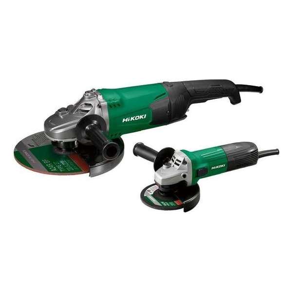 HiKOKI G23STCPZ 230mm + 125mm haaksslijpers set van 2000W + 600W HiKOKI G23STCPZ 230mm + 125mm haaksslijpers set van 2000W + 600W