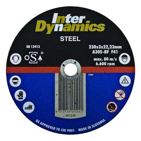 InterDynamics 391230 Doorslijpschijf - 230 x 22,23 x 3mm - metaal InterDynamics 391230 Doorslijpschijf - 230 x 22,23 x 3mm - metaal