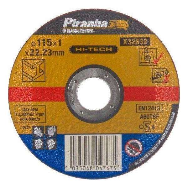 Piranha Doorslijpschijf metaal, 1,0 mm. x 115mm X32632 Piranha Doorslijpschijf metaal, 1,0 mm. x 115mm X32632