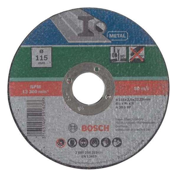 Bosch doorslijpschijf - metaal - 115 X2,5 recht Bosch doorslijpschijf - metaal - 115 X2,5 recht