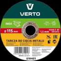 VERTO doorslijpschijf metaal 115x22,2x1,5mm inox, en12413, 41 a46-t-bf