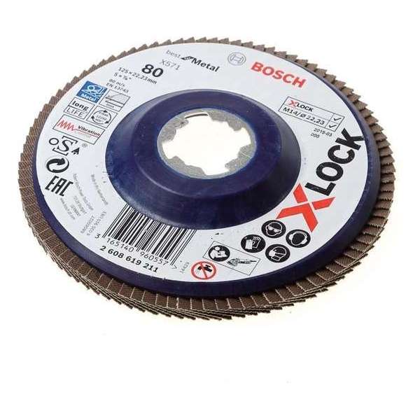 Bosch Lamellenschijf Xlock 125 k80 recht Bosch Lamellenschijf Xlock 125 k80 recht