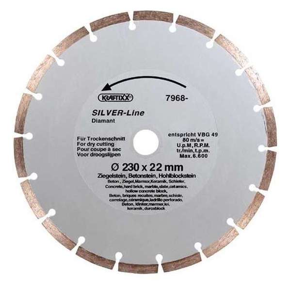 Kraftixx Diamantdoorslijpschijf - 230 mm - 7968-70 Kraftixx Diamantdoorslijpschijf - 230 mm - 7968-70