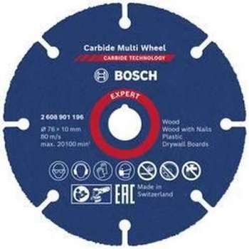 Bosch Accessories EXPERT Carbide Multi Wheel 2608901196 Doorslijpschijf recht 1 stuks 76 mm 10 mm 1 stuk(s)