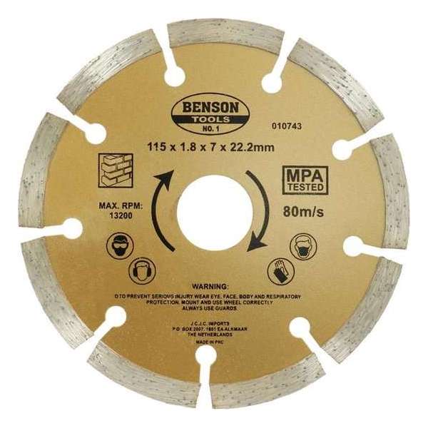 Benson diamantschijf 115 mm Benson diamantschijf 115 mm