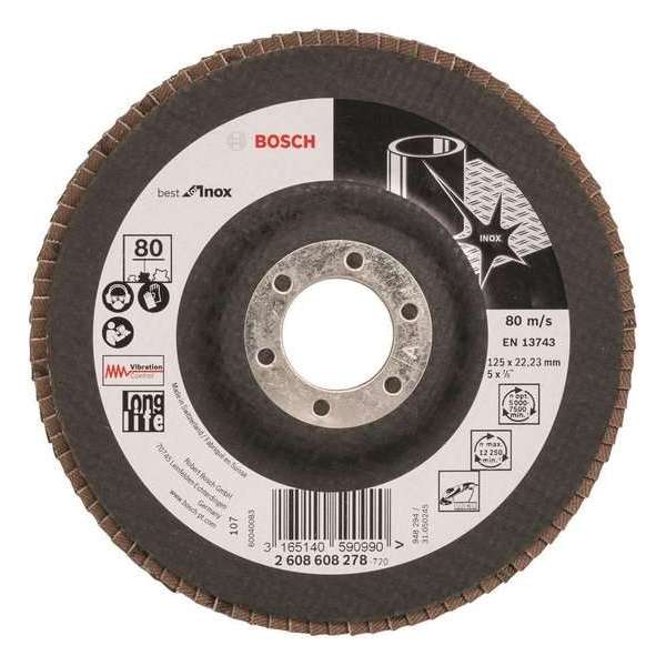 Bosch - Lamellenschuurschijf Best for Inox 125 mm, 22,23, 80 Bosch - Lamellenschuurschijf Best for Inox 125 mm, 22,23, 80