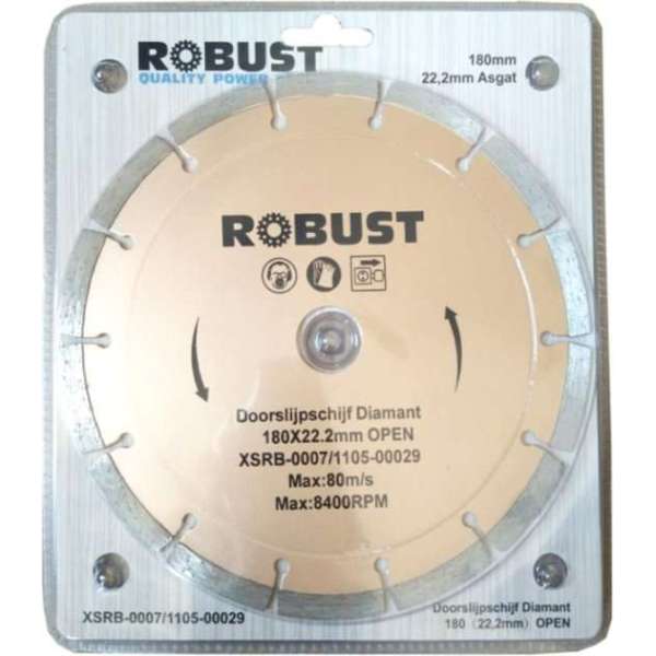 Doorslijpschijf Diamant Robust XSRB-0007 180Mm X 22,2Mm X 2,4Mm Open Doorslijpschijf Diamant Robust XSRB-0007 180Mm X 22,2Mm X 2,4Mm Open