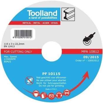 Slijpschijf - 115 mm - metaal Toolland