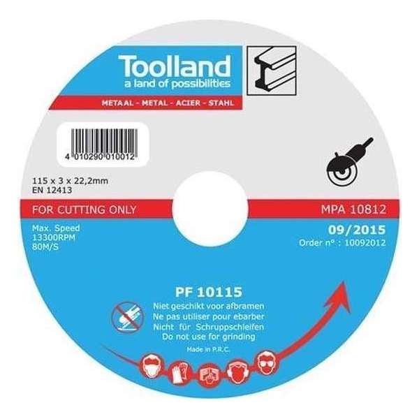 Slijpschijf - 115 mm - metaal Toolland Slijpschijf - 115 mm - metaal Toolland