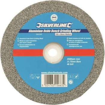 Silverline Aluminiumoxide tafelslijpmachine wiel 150 x 20 mm Medium