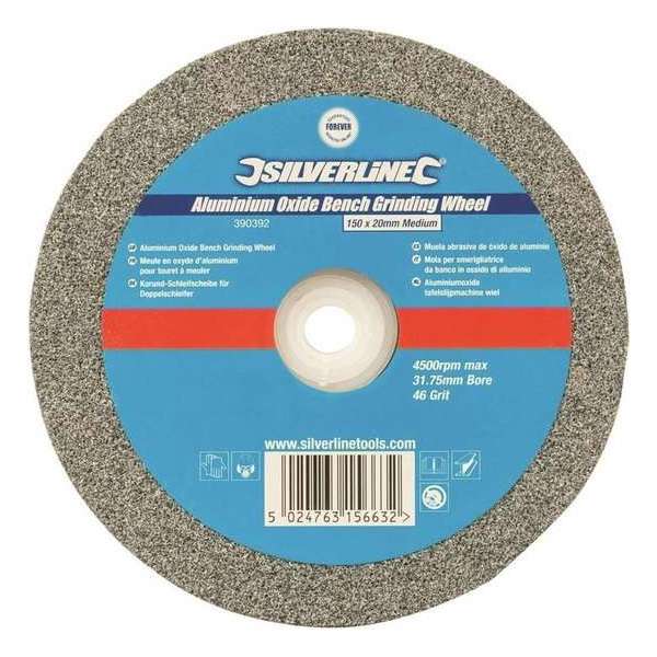 Silverline Aluminiumoxide tafelslijpmachine wiel 150 x 20 mm Medium
