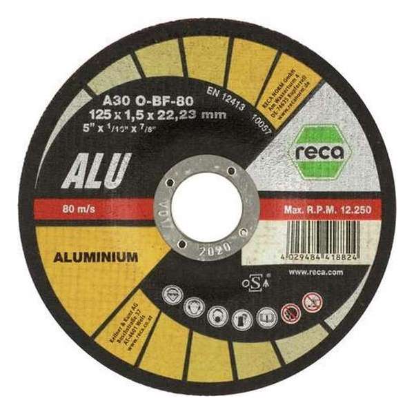 Reca Doorslijpschijf Alu 125x1,5 mm - kom spcialist voor aluminium (25 stuks)