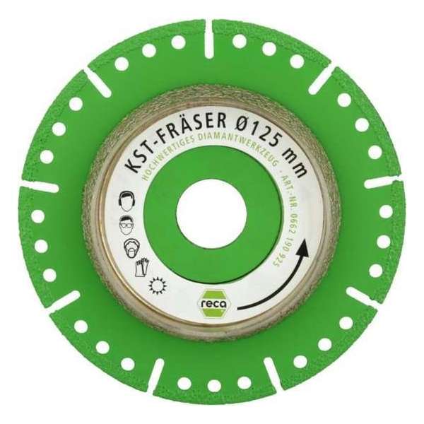 Reca Diamantschijf Diaflex KSt 125x22,2 mm snijden en afschuinen van kunststof buizen Reca Diamantschijf Diaflex KSt 125x22,2 mm snijden en afschuinen van kunststof buizen