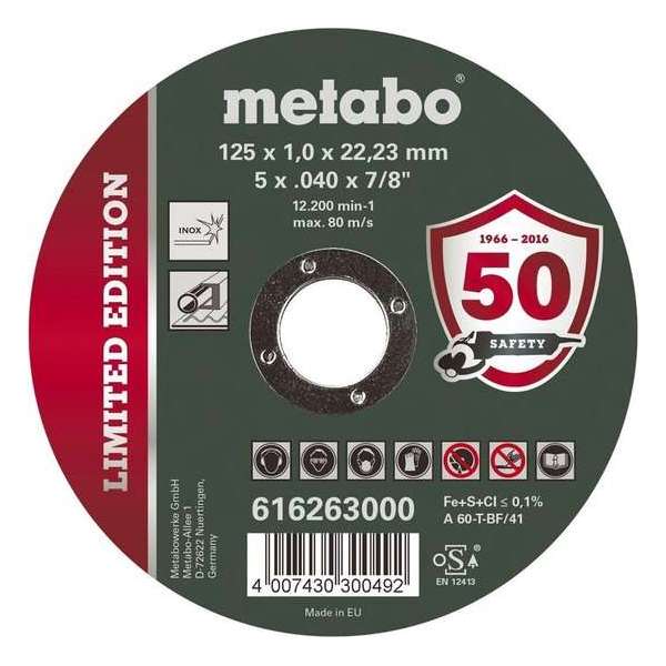 Metabo Slijpschijven 125 mm, INOX, Limited Edition, 10 stuks Metabo Slijpschijven 125 mm, INOX, Limited Edition, 10 stuks
