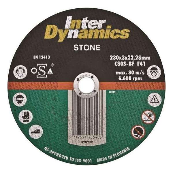 InterDynamics 390230 Doorslijpschijf - 230 x 22,23 x 3mm - steen InterDynamics 390230 Doorslijpschijf - 230 x 22,23 x 3mm - steen