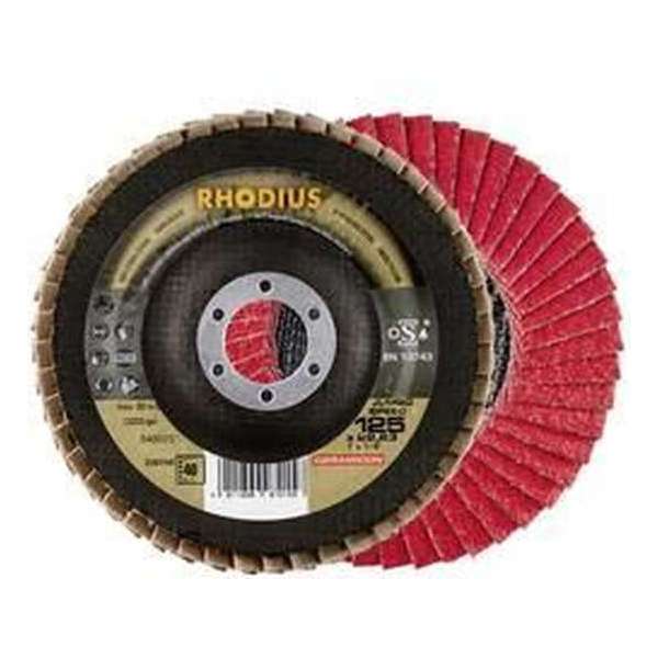 Rhodius 208746 Ceramicon Jumbo Speed Lamellenslijpschijf - K40 - 125 x 22,23mm - RVS/Staal Rhodius 208746 Ceramicon Jumbo Speed Lamellenslijpschijf - K40 - 125 x 22,23mm - RVS/Staal