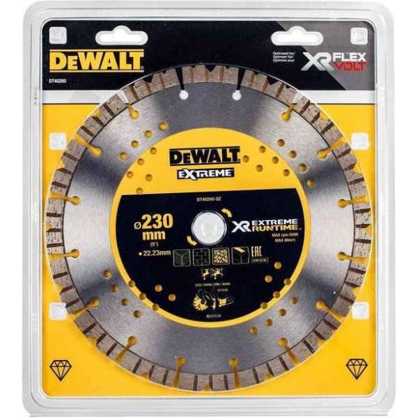 DeWalt DT40260 XR Extreme Diamantdoorslijpschijf - 230 x 22,23 x 2,3mm - beton - steen DeWalt DT40260 XR Extreme Diamantdoorslijpschijf - 230 x 22,23 x 2,3mm - beton - steen