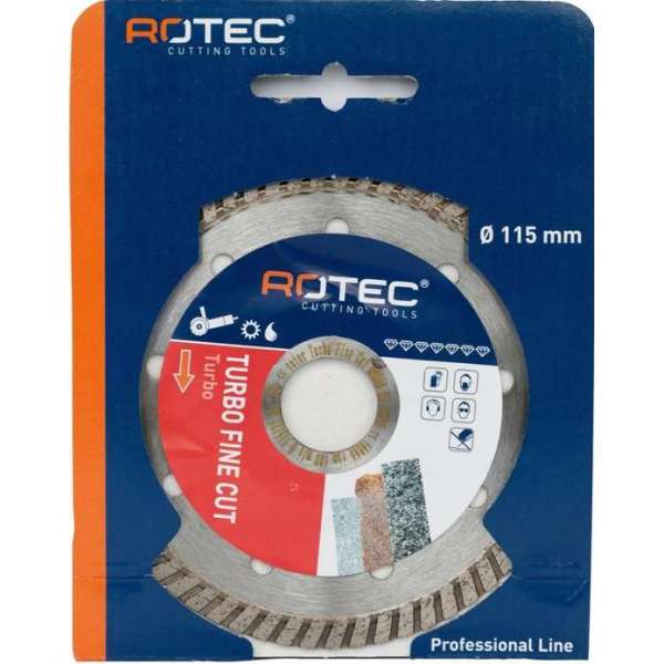 Rotec Diamant zaagblad turbo Fine cut ø115xø22,2 Rotec Diamant zaagblad turbo Fine cut ø115xø22,2